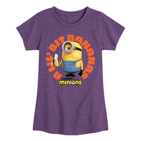 Despicable Me Minions - A Lil Bit Bananas - Toddler & Youth Girls Short Sleeve Graphic T-Shirt