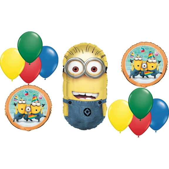 Despicable Me Minions Birthday Mylar Latex Balloon Set Bouquet Party Decorations