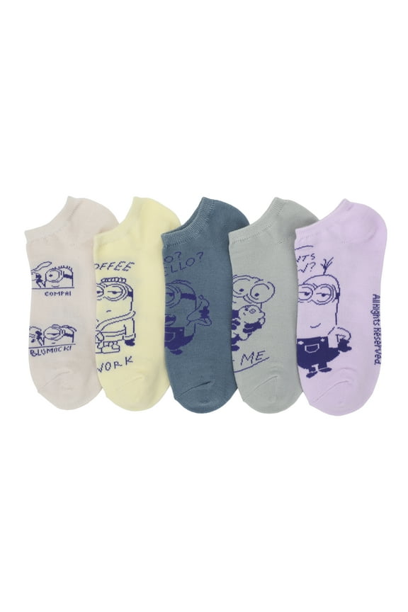 Despicable Me Minions Coffee Break Women's 5-Pair Ankle Socks