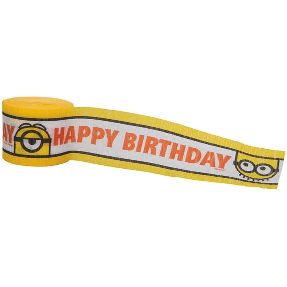 Despicable Me Minions Crepe Paper Streamers, 30 ft, 1ct