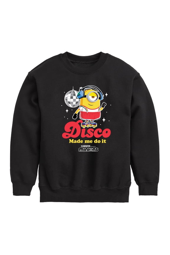 Minions - Disco Made Me Do It - Toddler & Youth Crewneck Fleece Sweatshirt