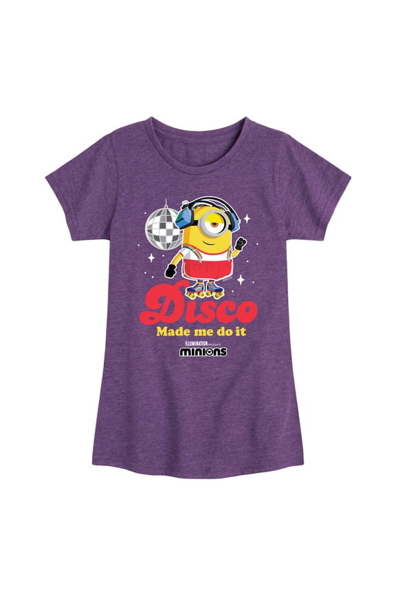 Minions - Disco Made Me Do It - Toddler & Youth Girls Short Sleeve Graphic T-Shirt