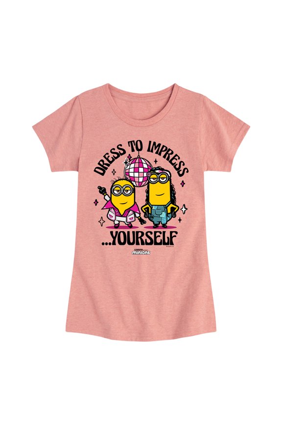 Minions - Dress To Impress Yourself - Toddler & Youth Girls Short Sleeve Graphic T-Shirt