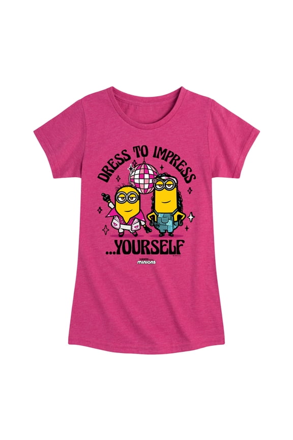 Minions - Dress To Impress Yourself - Toddler & Youth Girls Short Sleeve Graphic T-Shirt