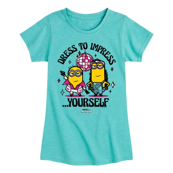 Despicable Me Minions - Dress To Impress Yourself - Toddler & Youth Girls Short Sleeve Graphic T-Shirt