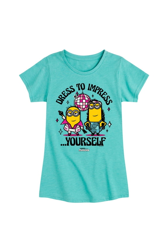 Minions - Dress To Impress Yourself - Toddler & Youth Girls Short Sleeve Graphic T-Shirt