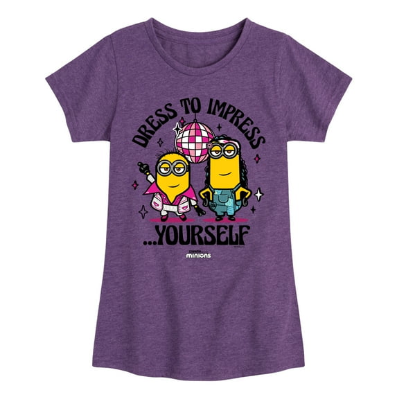 Despicable Me Minions - Dress To Impress Yourself - Toddler & Youth Girls Short Sleeve Graphic T-Shirt