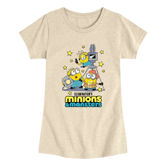 Despicable Me Minions - Film Crew Girls' Fitted Short Sleeve Graphic T-Shirt