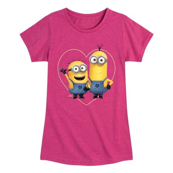 Despicable Me - Minions Heart Fitted Short Sleeve Graphic T-Shirt