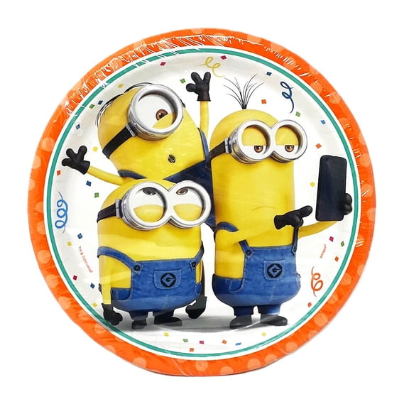 Despicable Me Minions Kevin Bob & Stuart Large 8-5/8" Party Plates - Pack of 8