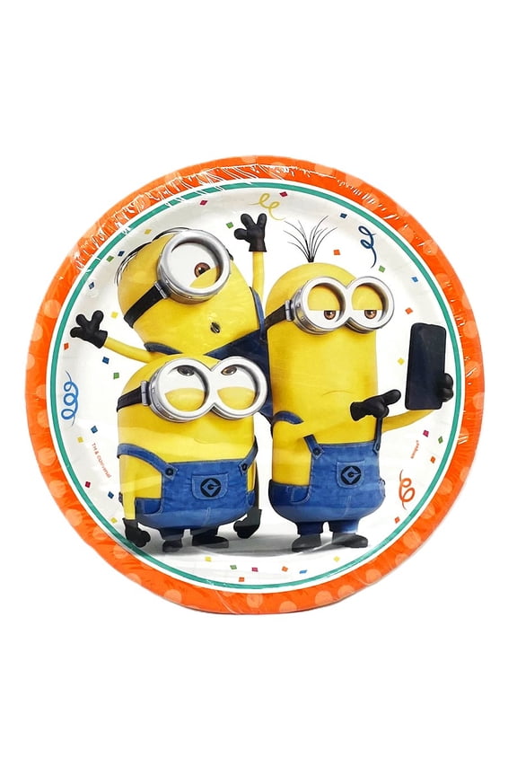 Despicable Me Minions Kevin Bob & Stuart Large 8-5/8" Party Plates - Pack of 8