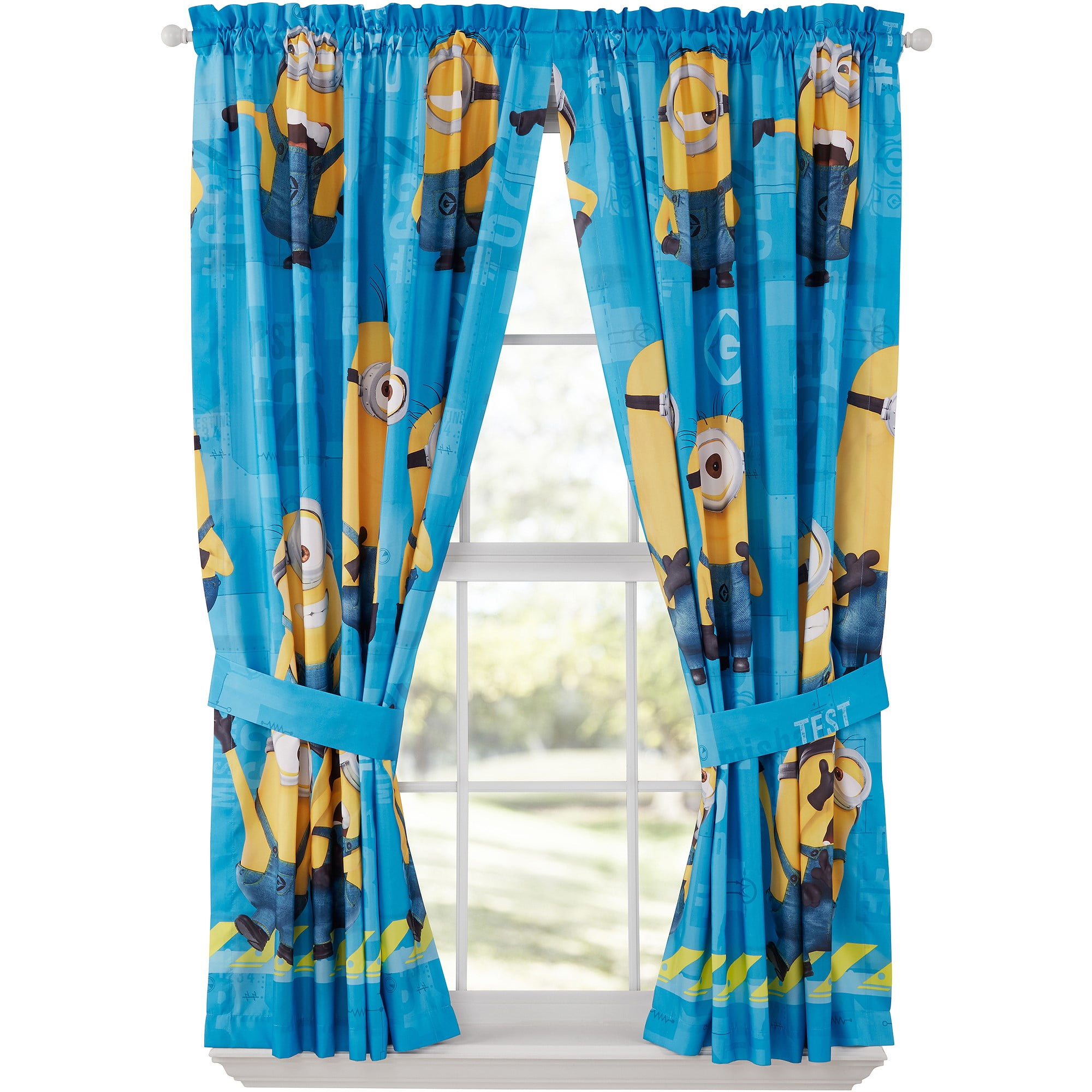 Despicable Me Minions Kids Bedroom Curtain Panel Set, Set of 2, 63-inch L