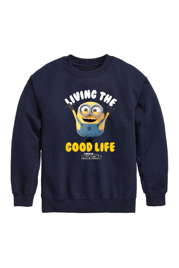 Minions - Living The Good Life - Toddler & Youth Crewneck Fleece Sweatshirt