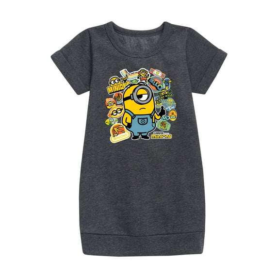 Despicable Me Minions - Minion & Banana Stickers - Toddler & Youth Girls Fleece Dress