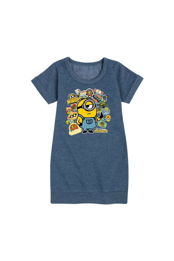 Minions - Minion & Banana Stickers - Toddler & Youth Girls Fleece Dress
