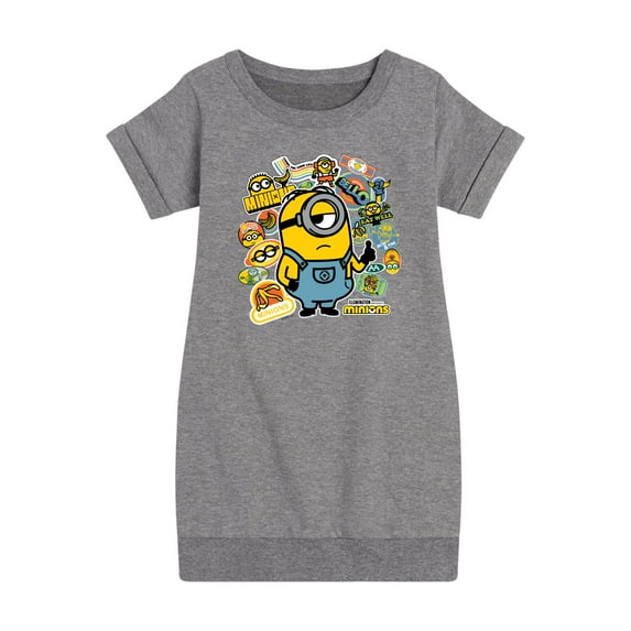 Despicable Me Minions - Minion & Banana Stickers - Toddler & Youth Girls Fleece Dress