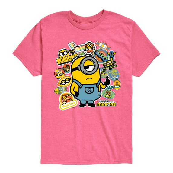 Despicable Me Minions - Minion & Banana Stickers - Toddler & Youth Short Sleeve Graphic T-Shirt