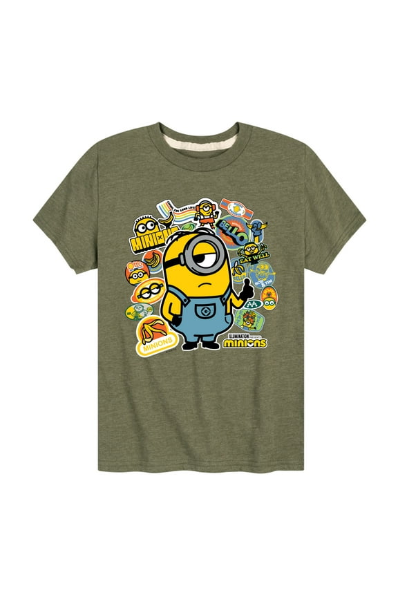 Minions - Minion & Banana Stickers - Toddler & Youth Short Sleeve Graphic T-Shirt