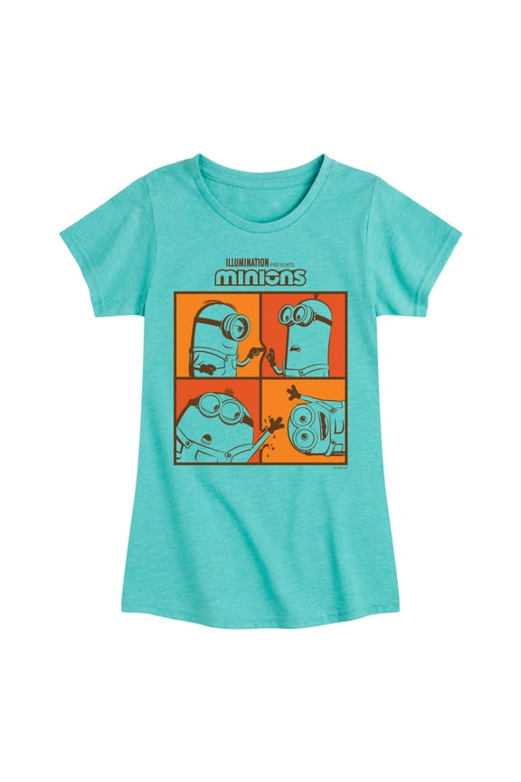 Minions - Minions Grid - Toddler & Youth Girls Short Sleeve Graphic T-Shirt