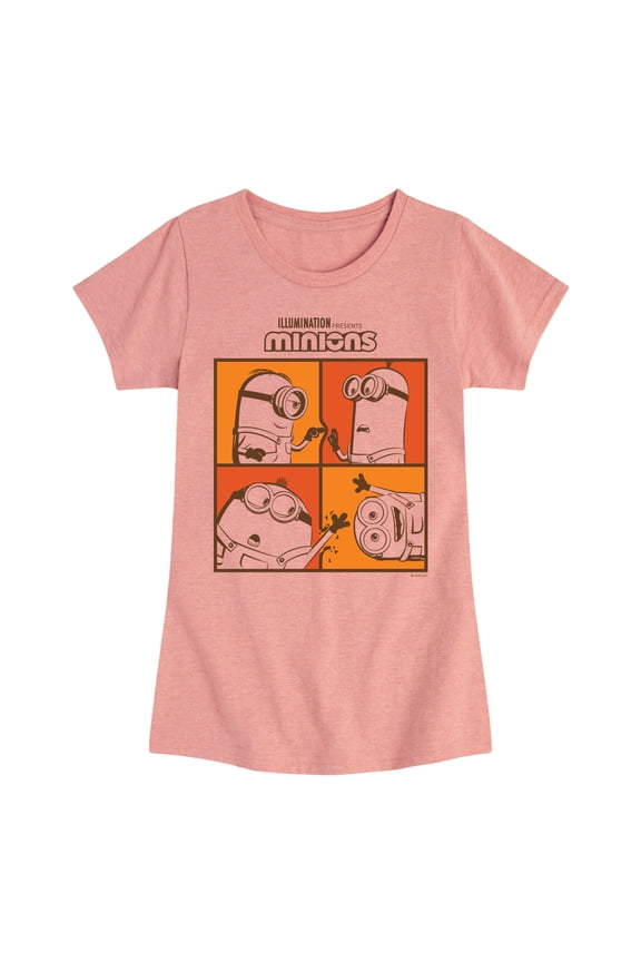 Minions - Minions Grid - Toddler & Youth Girls Short Sleeve Graphic T-Shirt