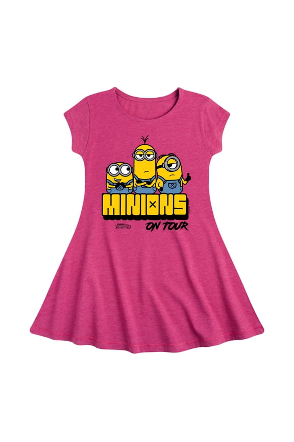 Minions - Minions On Tour - Toddler & Youth Girls Fit & Flare Dress
