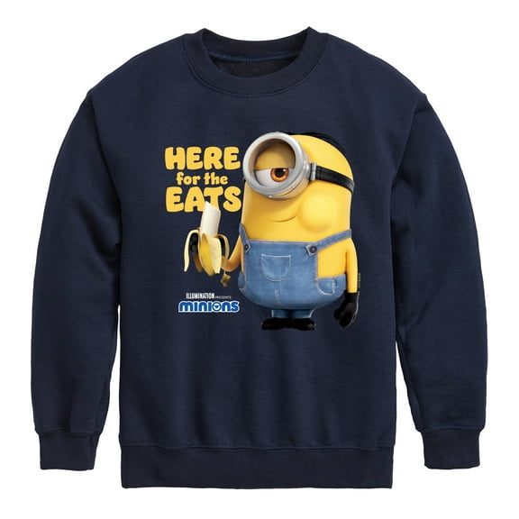 Despicable Me Minions - Only Here For The Eats - Toddler & Youth Crewneck Fleece Sweatshirt