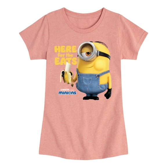 Despicable Me Minions - Only Here For The Eats - Toddler & Youth Girls Short Sleeve Graphic T-Shirt