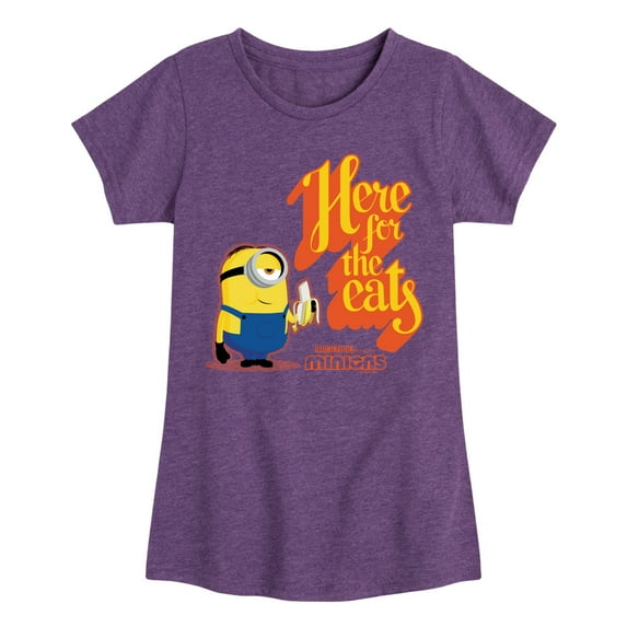 Despicable Me Minions - Only Here For The Eats - Toddler & Youth Girls Short Sleeve Graphic T-Shirt