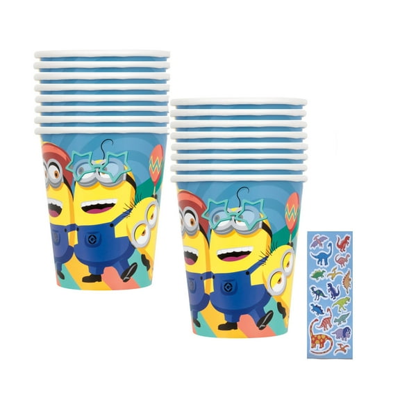 Despicable Me Minions Party Supplies Bundle Pack includes Party Paper Cups - 16 Count