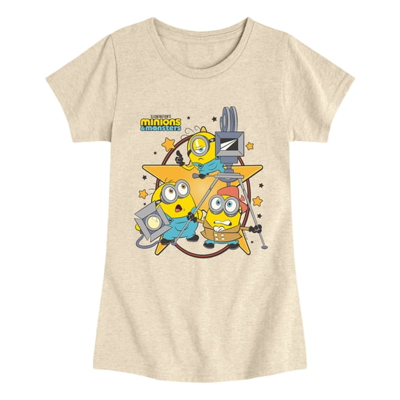 Despicable Me Minions - Star Film Crew Girls' Fitted Short Sleeve Graphic T-Shirt