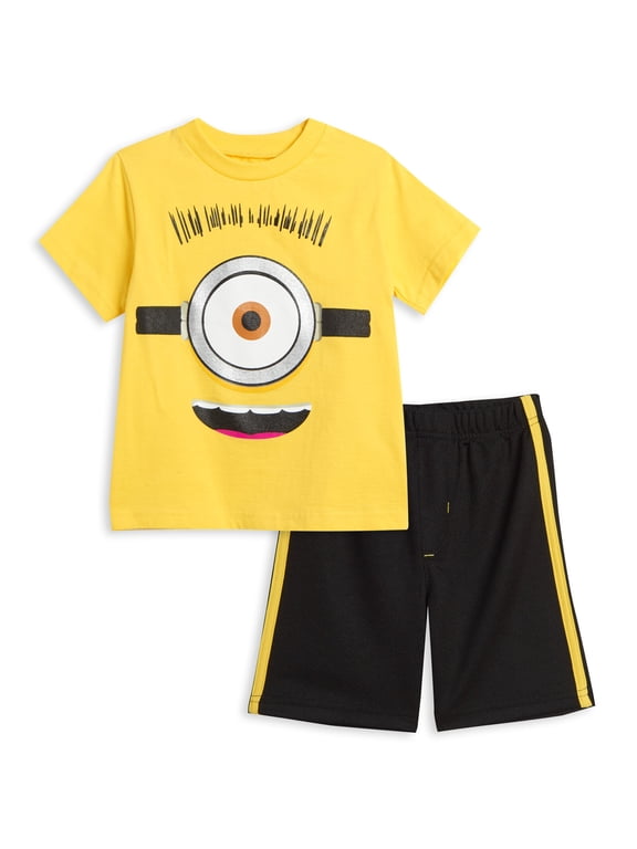Minions Toddler Boys T-Shirt and Shorts Outfit Set Infant to Big Kid