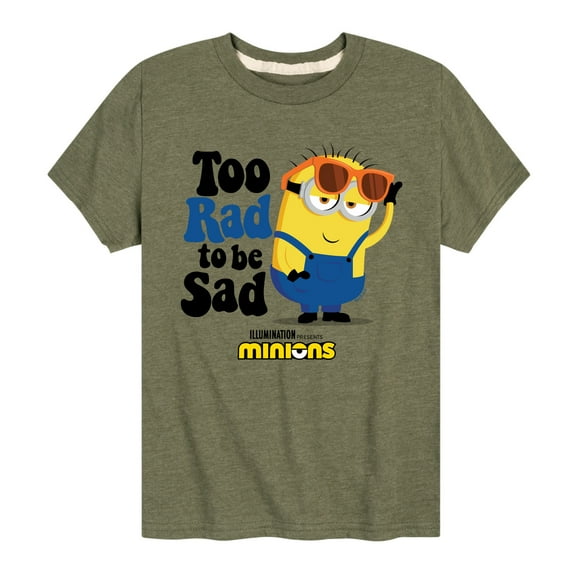 Despicable Me Minions - Too Rad To Be Sad - Toddler & Youth Short Sleeve Graphic T-Shirt