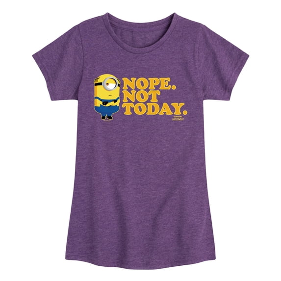 Despicable Me - Not Today - Youth Girls Fitted Short Sleeve T-Shirt