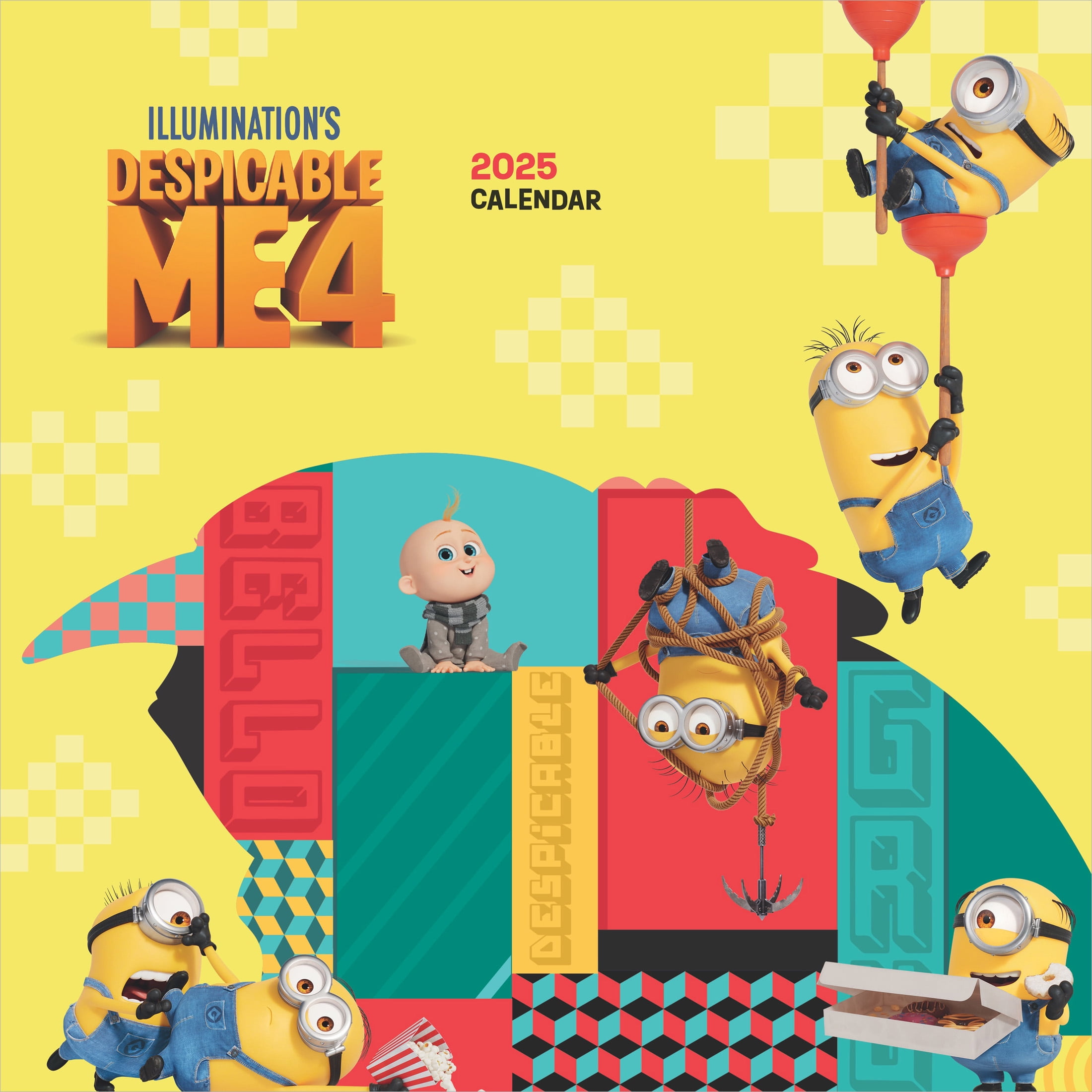 Despicable Me OFFICIAL | 2025 12x24" (Hanging) Square Wall Calendar | Cal Ink