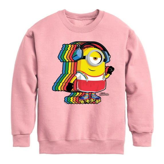 Despicable Me Minions - Retro Rainbow Skater - Toddler & Youth Crewneck Fleece Sweatshirt