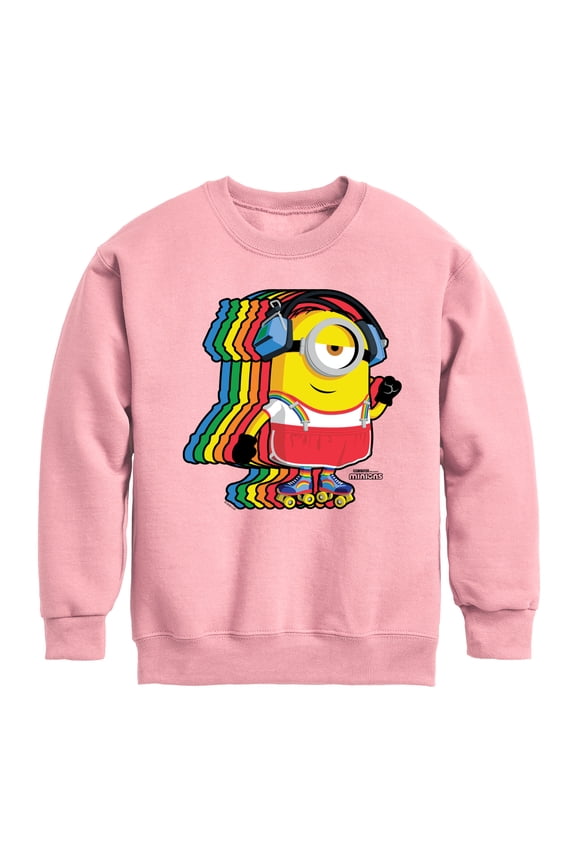 Minions - Retro Rainbow Skater - Toddler & Youth Crewneck Fleece Sweatshirt