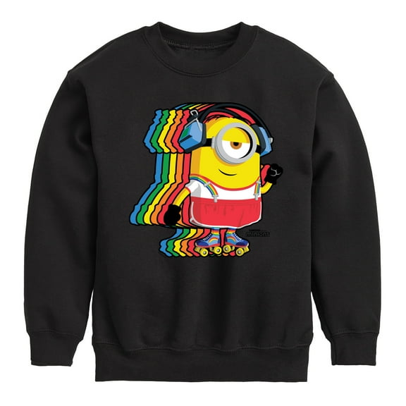 Despicable Me Minions - Retro Rainbow Skater - Toddler & Youth Crewneck Fleece Sweatshirt