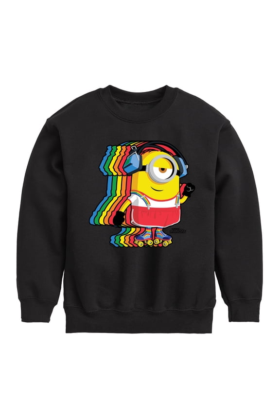 Minions - Retro Rainbow Skater - Toddler & Youth Crewneck Fleece Sweatshirt