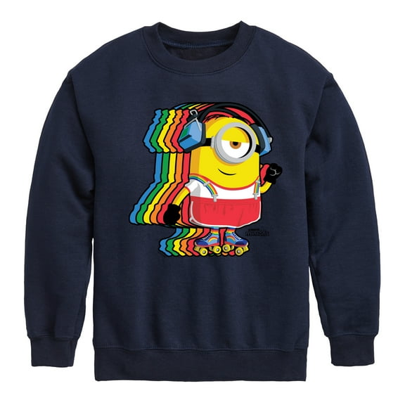 Despicable Me Minions - Retro Rainbow Skater - Toddler & Youth Crewneck Fleece Sweatshirt