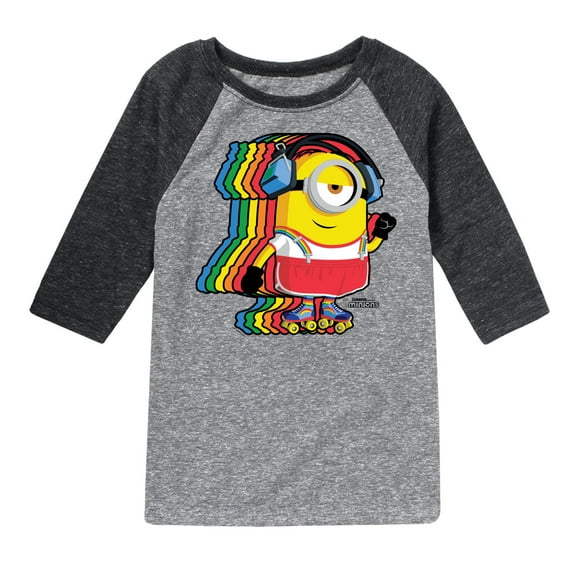 Despicable Me Minions - Retro Rainbow Skater - Toddler & Youth Raglan Graphic T-Shirt