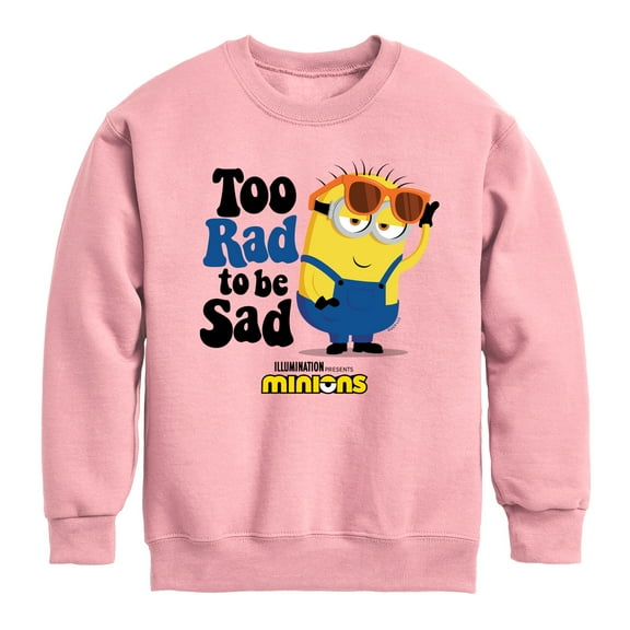 Despicable Me Minions - Too Rad To Be Sad  - Toddler & Youth Crewneck Fleece Sweatshirt