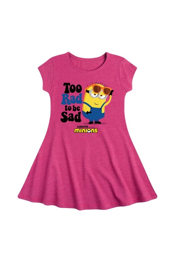 Minions - Too Rad To Be Sad - Toddler & Youth Girls Fit & Flare Dress