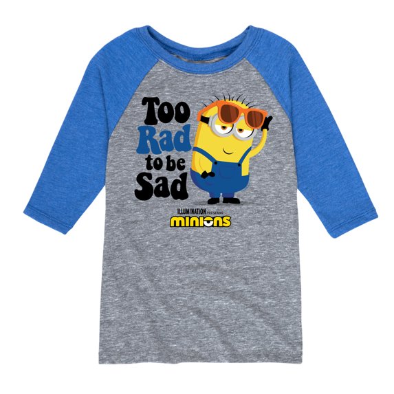 Despicable Me Minions - Too Rad To Be Sad - Toddler & Youth Raglan Graphic T-Shirt