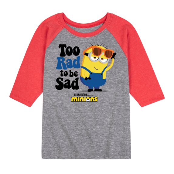 Despicable Me - Too Rad To Be Sad - Toddler & Youth Raglan Graphic T-Shirt