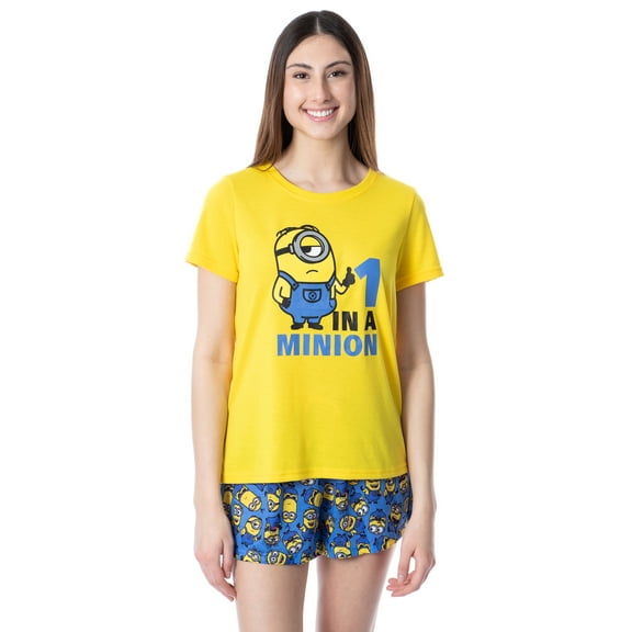 Despicable Me Womens' Minions 1 In A Minion Sleep Pajama Set Short