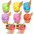 thumbnail image 1 of Dessert Bowl, Serving Cup, Plastic Sundae Bowls and Spoons Set with Stackable Space Saving Design for Adult Yogurt Party Favors Tableware, 1 of 5