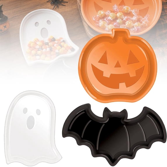 3PCS Halloween Party Serving Trays - Dessert Candy Snack Plates - Cheese Snack Board Serving Platter Serving Platters Farmhouse Trays for Halloween Party Decor