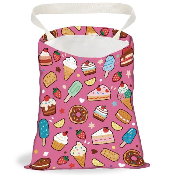 Dessert Car Trash Bag Hanging Garbage Bag with Snap Buttons Car Back Seat Trash Storage Portable Dustbin Vehicle Trash Can Bag Multi-color