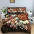 thumbnail image 1 of Dessert Chocolate Duvet Cover King/ Size Delicious Sweet Candy Cake Bedding Set Tiramisu Food 2/3pcs Polyester Quilt Cover, 1 of 5