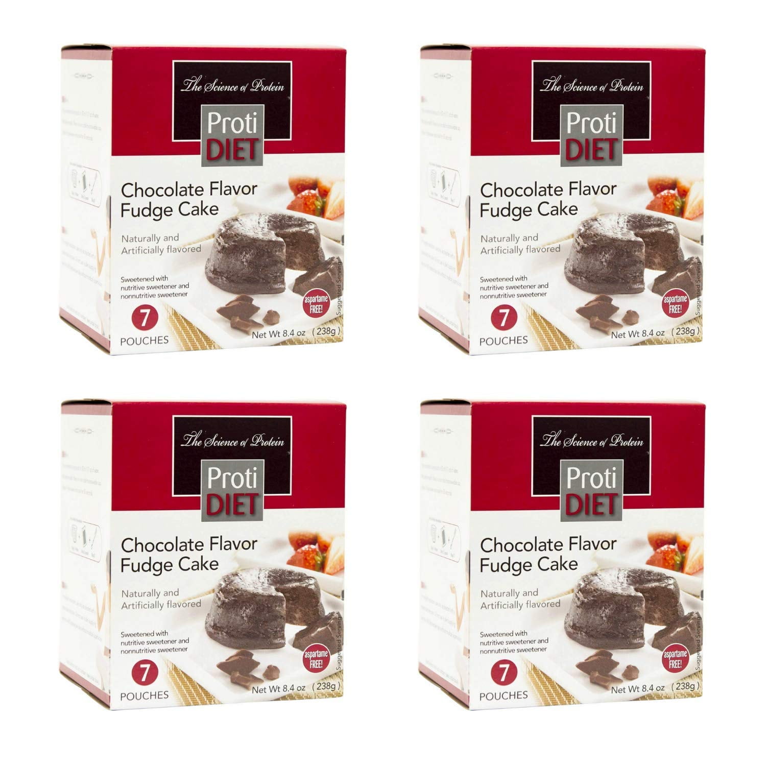 Low Calorie Chocolate Fudge Cake (Box of 4) by Rich in Protein